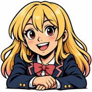 金髮少女的活力時刻：美式動漫風格肖像
