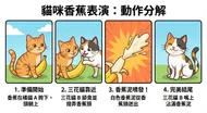 貓咪香蕉表演：動作分解