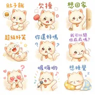 超萌蜜桃貓咪系列：九種療癒生活日常表情包