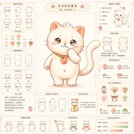 咪桃：溫暖森林中的可愛貓咪角色設計圖集
