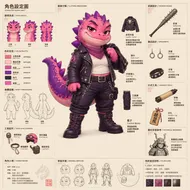 莉娜 Lina：粉紅龍族機車師角色設定圖