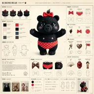 Kuromi Bear 官方角色設計設定稿加了咪咪的小寶