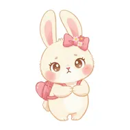 害羞但勇敢的小兔妮妮：粉彩拼貼繪本風插畫