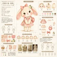 花園小兔莉莉：療癒系角色設定設計圖