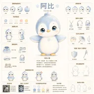 暖心小企鵝阿比：幼兒繪本角色設計圖