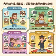 大學四年生活圖鑑：從菜鳥探索到畢業啟航的趣味旅程