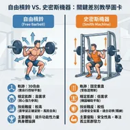 健身教學圖解：自由槓鈴與史密斯機器的關鍵差異