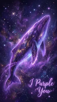 紫星之境：優雅穿梭宇宙的星河鯨魚