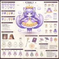南台科大幼保系_4b2i0908_星穹貓貓公主：全方位角色設定參考圖