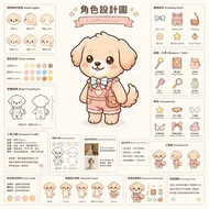療癒系角色設計圖：星耀小狗 (Starry Puppy)