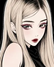 緋紅魅影：深色系暗黑妝容少女