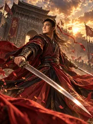 殘陽關下：朱紅劍影的史詩戰魂
