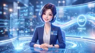 虛擬雲端守護者：未來感AI客服少女