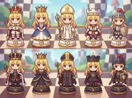 Q版金髮少女西洋棋：奇幻棋盤上的可愛對決