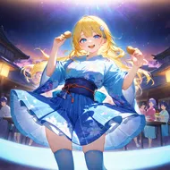 夏祭りの食いしん坊な女の子