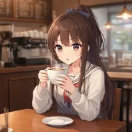 咖啡廳的動漫女孩：暖暖的午後