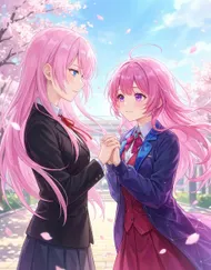 櫻花下的粉髮情緣