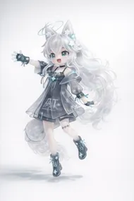 可愛い透明な獣耳少女