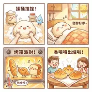 療癒麵包成長記：從揉麵到出爐的可愛旅程