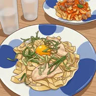 暖心食光：日系手繪風義大利麵插畫