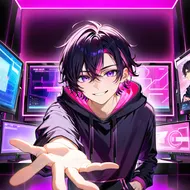 ネオンの誘い：モニター越しの笑顔