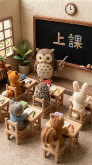 可愛動物教室：羊毛氈上課時光