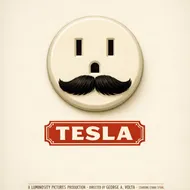 特斯拉先生：極簡主義電影海報