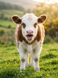 小牛散度夕陽下