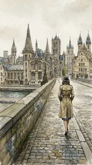 J512城市漫步水彩畫