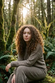 森林深處的捲髮少女-J512