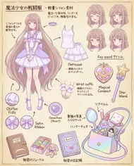 魔法少女の戦闘服 - 軽量シフォン素材の設定資料集