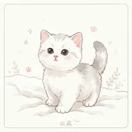 純白初綻：軟萌小貓的純真凝視我家的喵