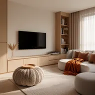 暖陽侘寂：極簡現代客廳之美