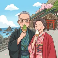 伊勢神宮夫婦岩畔