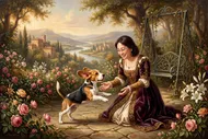 時光莊園裡的純真邂逅：文藝復興風格人犬繪像