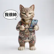 自信爆棚！刺青貓咪的得意日常：我很帥