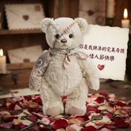 拼湊的愛：復古泰迪熊情人節賀卡