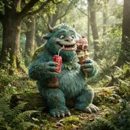 森林毛絨怪獸的午後甜點時光