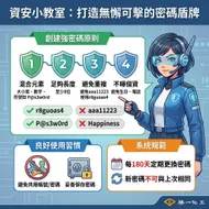 資安小教室：打造無解可擊的密碼盾牌宣導圖卡
