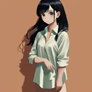 masterpiece, best quality, highres,  1girl, shirt, naked shirt