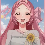 plu girl,pink hair, pik long hair, happy, weekend, blue sky, 奇跡の土日