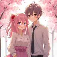 桜の下で
