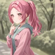 秋は楽チン　ポニーテール