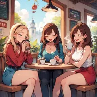 午後咖啡廳的閨蜜談心時光