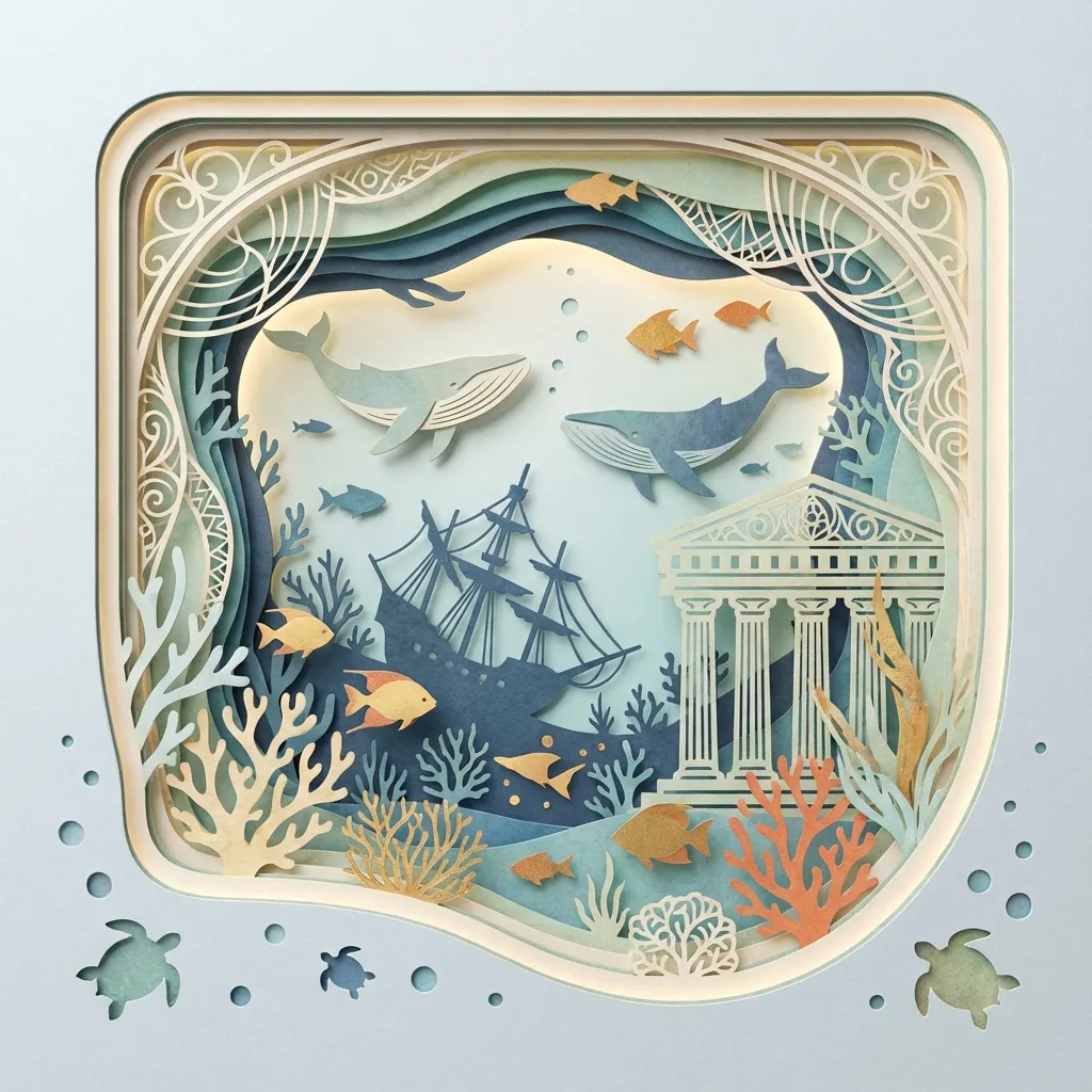 紙アート風の画像制作