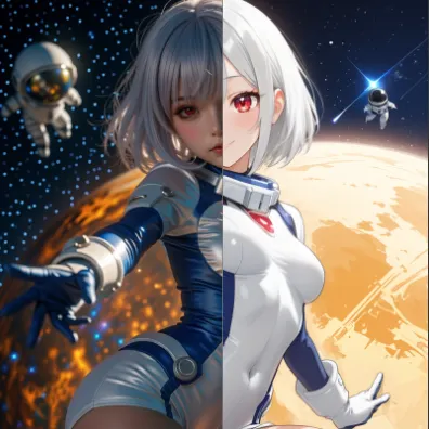 アニメ画像を実写風に変更