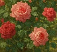 a lady in a rose garden