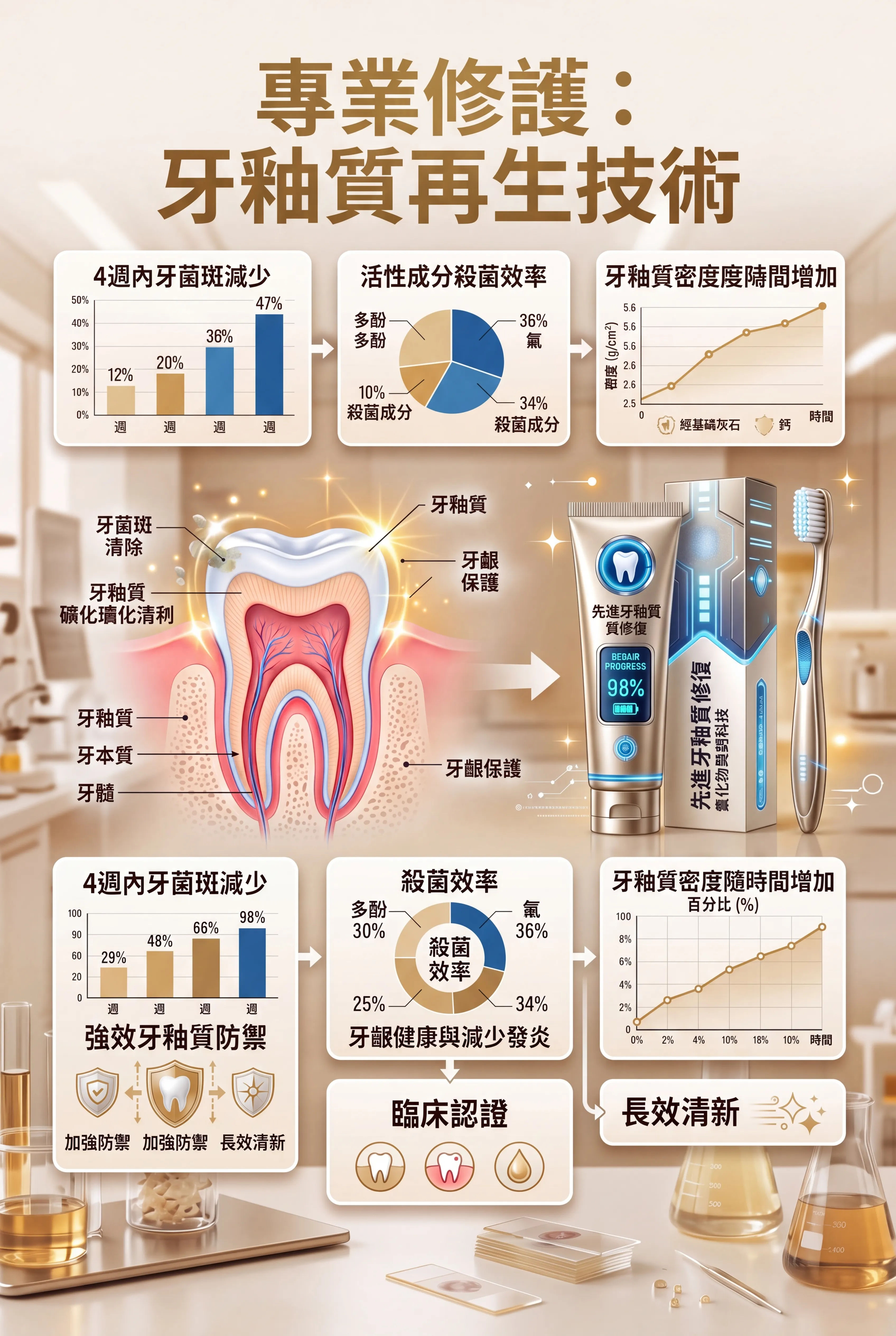 專業修護：牙釉質再生技術科技海報