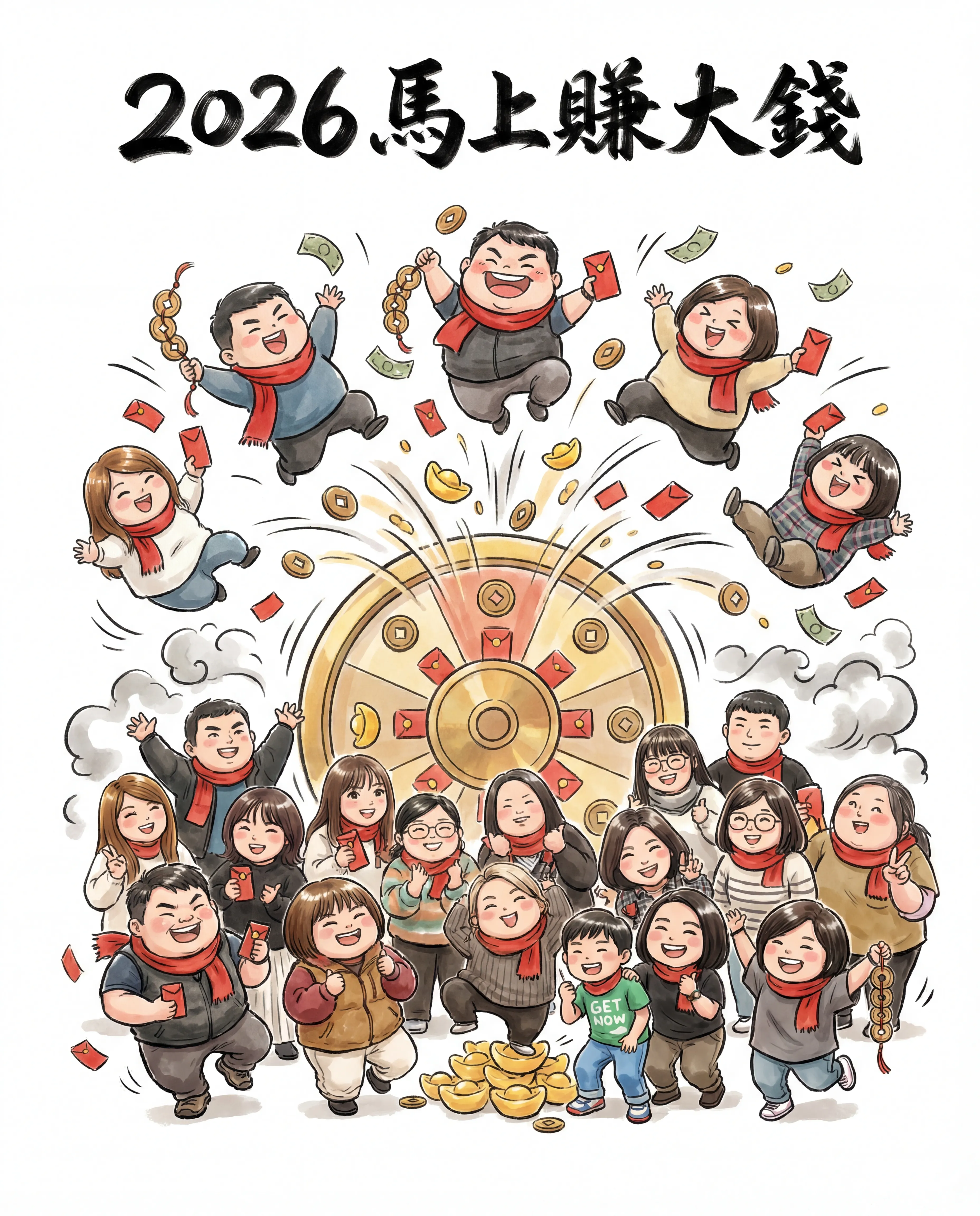 YS Vs. 就情 2026馬上賺大錢！水墨Q版福運滿滿