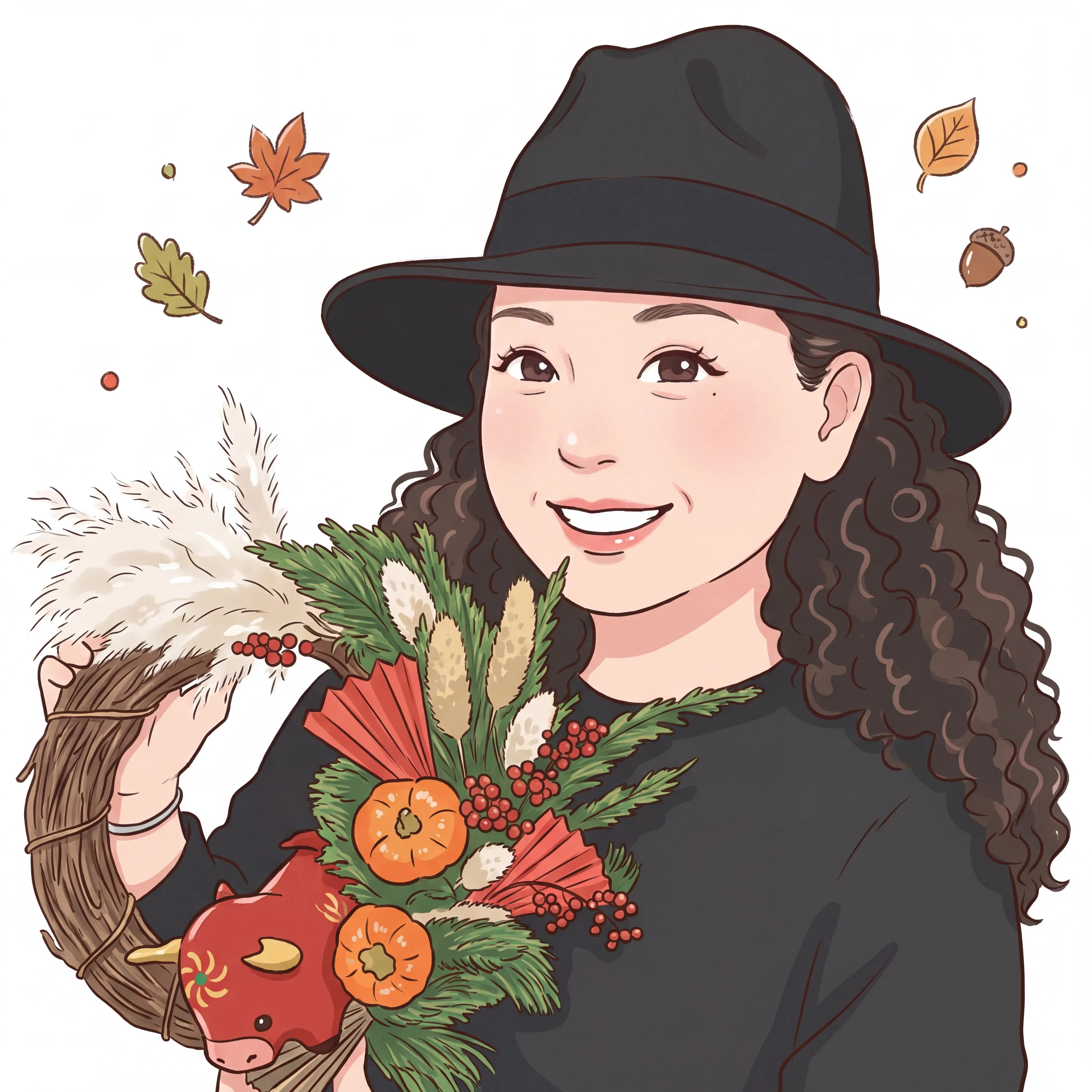 秋季花環與優雅女子-采采